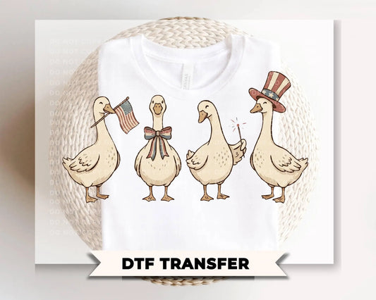 American Goose DTF Transfer, Ready to Press, Patriotic 4th of July Tshirt Design