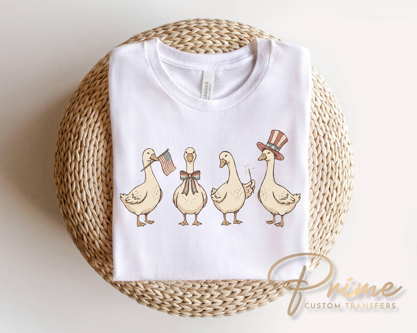 American Goose DTF Transfer, Ready to Press, Patriotic 4th of July Tshirt Design