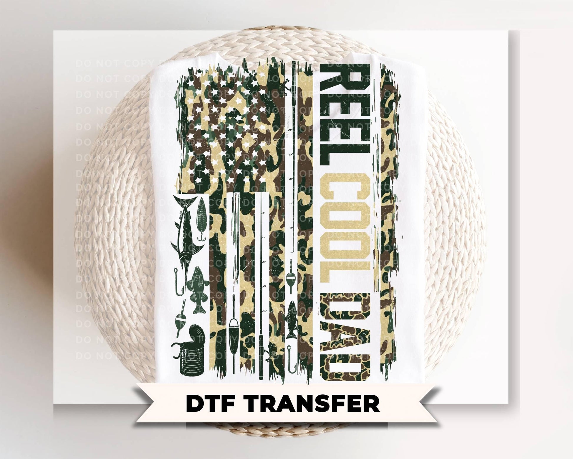 Reel Cool Dad DTF Transfer, Ready to Press, Father's Day Gift, Funny Tshirt Design