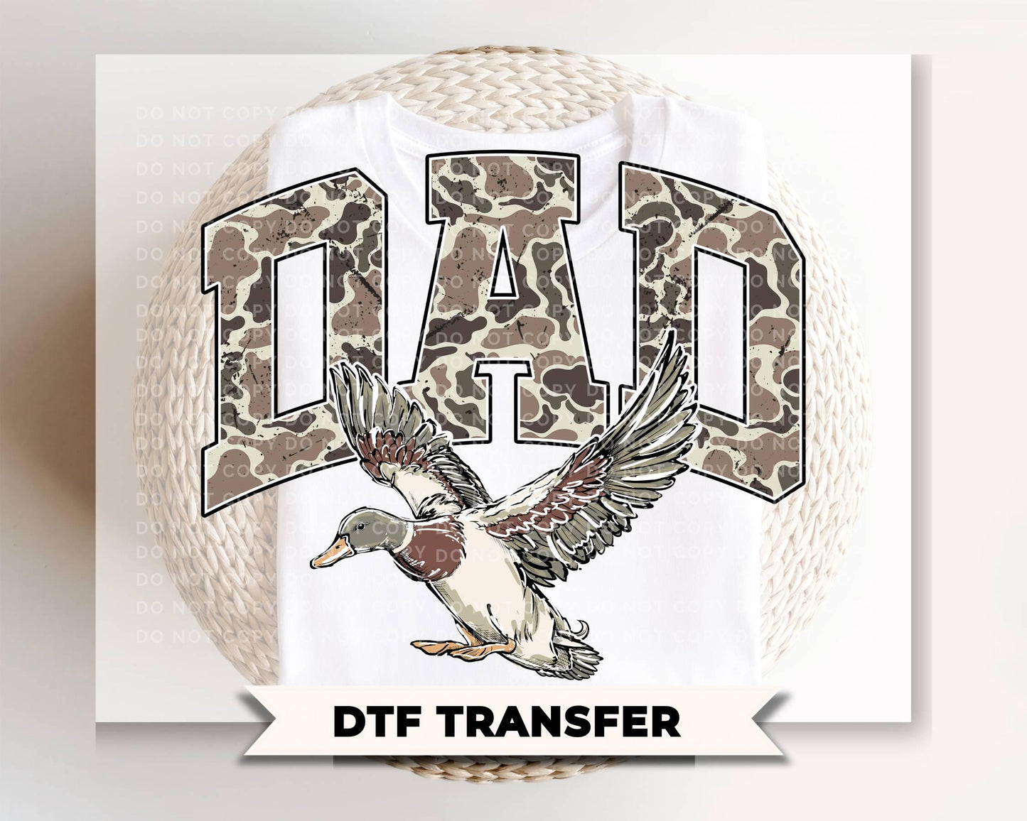 Duck Hunting Dad DTF Transfer, Ready to Press, Father's Day Tshirt Design