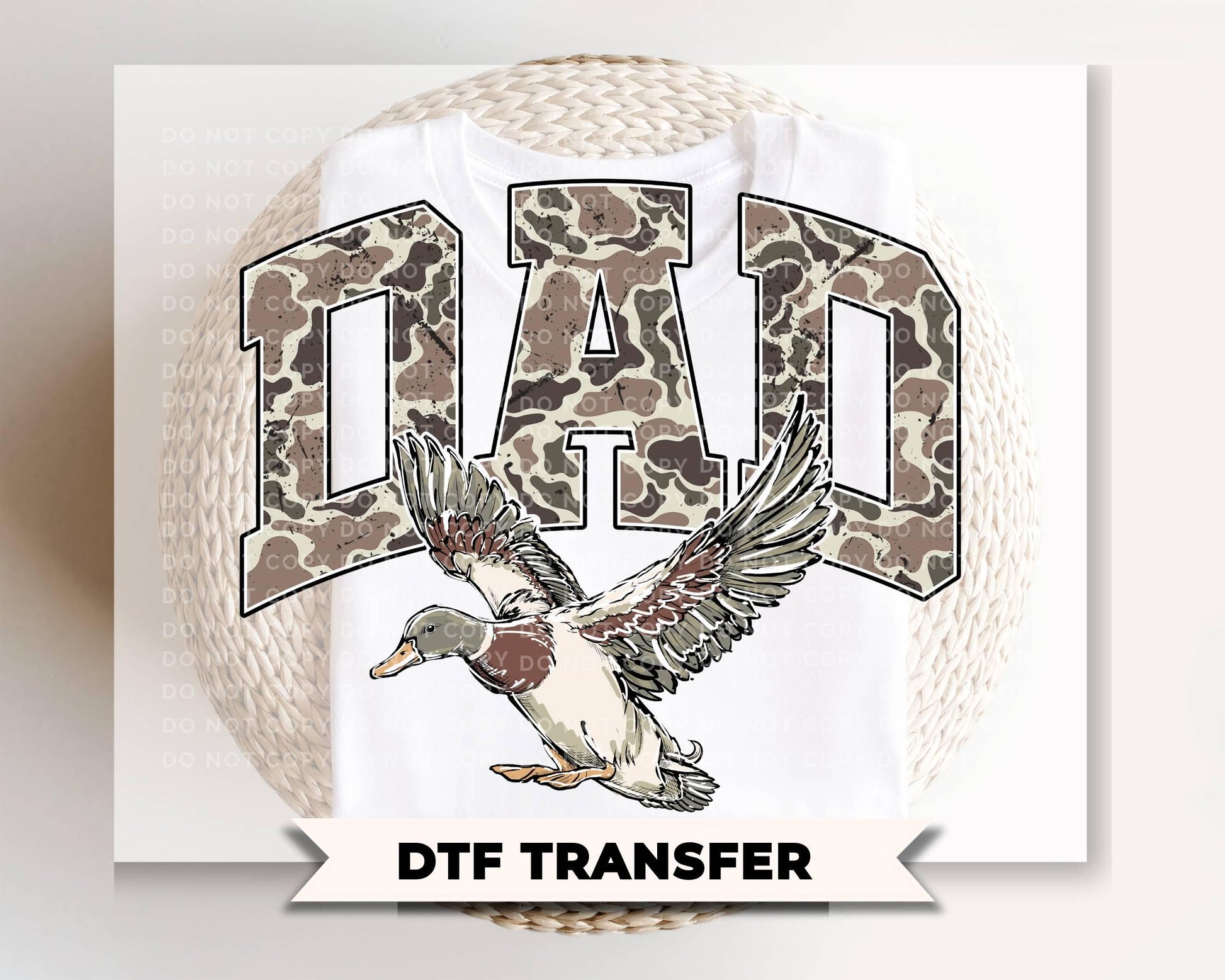 Duck Hunting Dad DTF Transfer, Ready to Press, Father's Day Tshirt Design