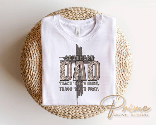 Southern Dad DTF Transfer, Ready to Press, Christian Father's Day Tshirt Design