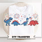 Patriotic Dinosaurs DTF Transfer, Ready to Press, Boys 4th of July Tshirt Design
