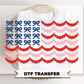 Bow Scalloped American Flag DTF Transfer, Ready to Press, 4th of July Tshirt Design