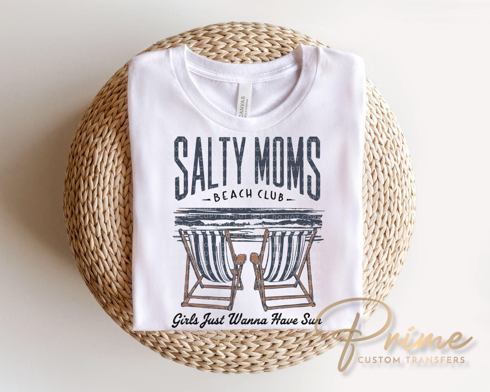 Salty Mom Beach Club DTF Transfer, Girls Just Wanna Have Sun, Funny T-Shirt Design