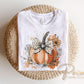 Floral Fall Pumpkin DTF Transfer, Ready to Press, Halloween Tshirt Design