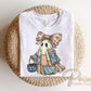 Patchwork Ghost DTF Transfer, Ready to Press, Trendy Halloween Tshirt Design
