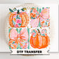 Preppy Striped Pumpkins DTF Transfer, Ready to Press, Trendy Fall Tshirt Design