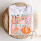 Preppy Striped Pumpkins DTF Transfer, Ready to Press, Trendy Fall Tshirt Design