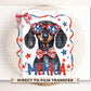 Patriotic Dachshund DTF Transfer, Ready to Press, 4th of July Tshirt Design