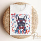 Patriotic Frenchie DTF Transfer, Ready to Press, 4th of July Tshirt Design