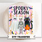 Preppy Spooky Season DTF Transfer, Ready to Press, Striped Halloween Tshirt Design