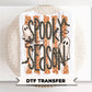 Spooky Season DTF Transfer, Ready to Press, Striped Halloween Ghost Tshirt Design