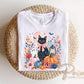 Trendy Black Cat DTF Transfer, Ready to Press, Halloween Tshirt Design
