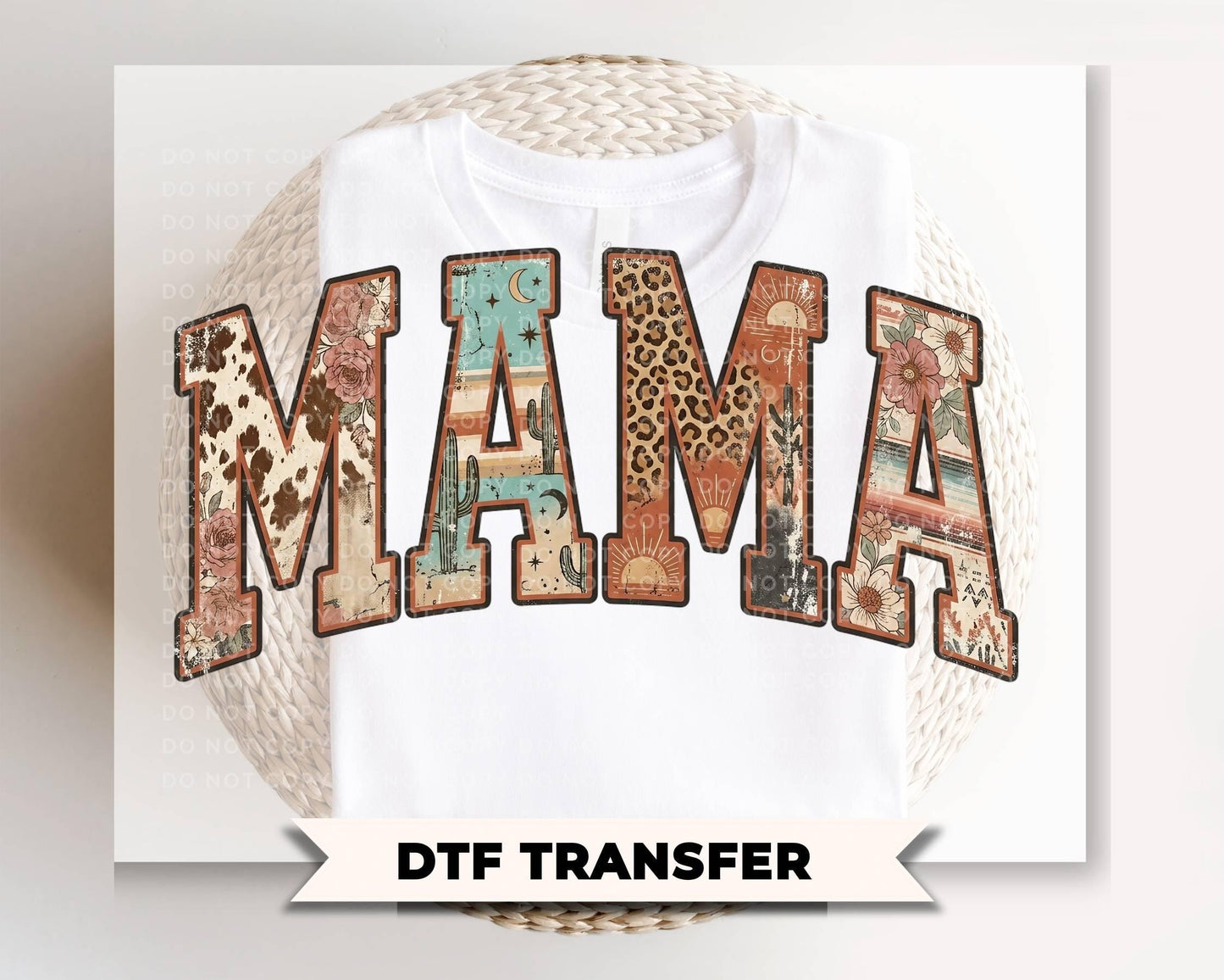 Western Aztec Mama DTF Transfer, Ready to Press, Mother's Day Tshirt Design