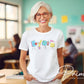 Back to School DTF Transfer, Ready to Press, Doodle Characters, Teacher Tshirt Design