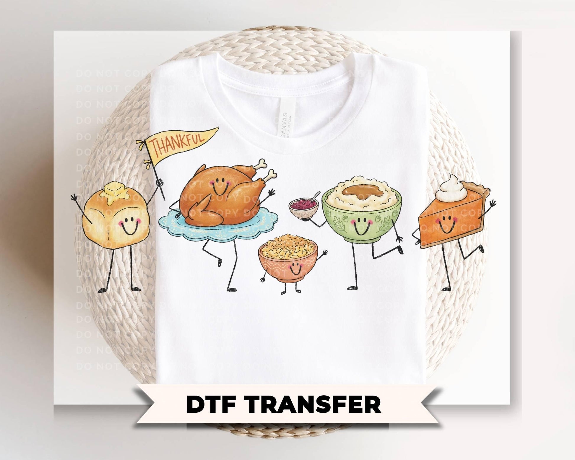 Thanksgiving Doodle DTF Transfer, Ready to Press, Friendsgiving Tshirt Design