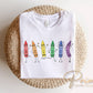 Crayon Doodle DTF Transfer, Ready to Press, Teacher Tshirt Design