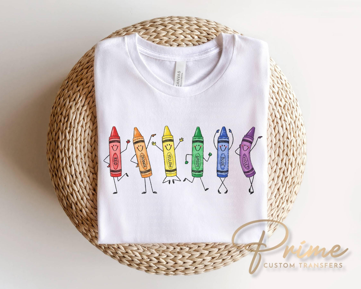 Crayon Doodle DTF Transfer, Ready to Press, Teacher Tshirt Design