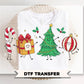 Christmas Doodle DTF Transfer, Ready to Press, Holiday Tshirt Design