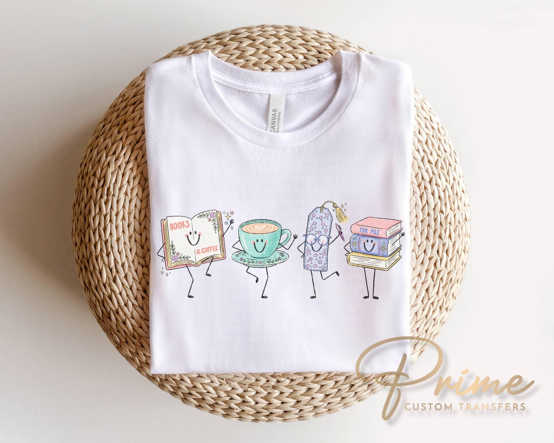 Book Lover Doodle DTF Transfer, Ready to Press, Gift for Reader, Bookworm Tshirt Design
