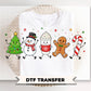 Christmas Doodle DTF Transfer, Ready to Press, Holiday Tshirt Design