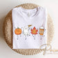 Fall Doodles DTF Transfer, Ready to Press, Leaf Ghost Pumpkin Latte Characters