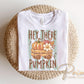 Hey There Pumpkin Striped Fall DTF Transfer, Ready to Press, Halloween Tshirt Design