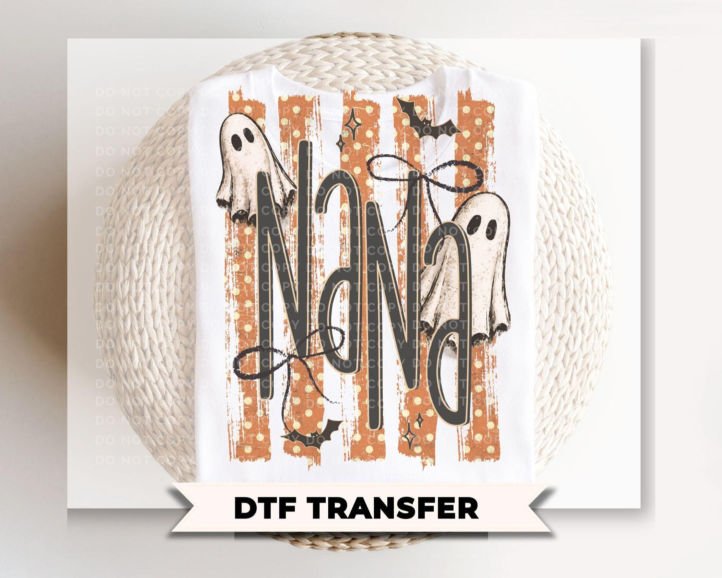 Striped Spooky Nana DTF Transfer, Ready to Press, Trendy Halloween Tshirt Design