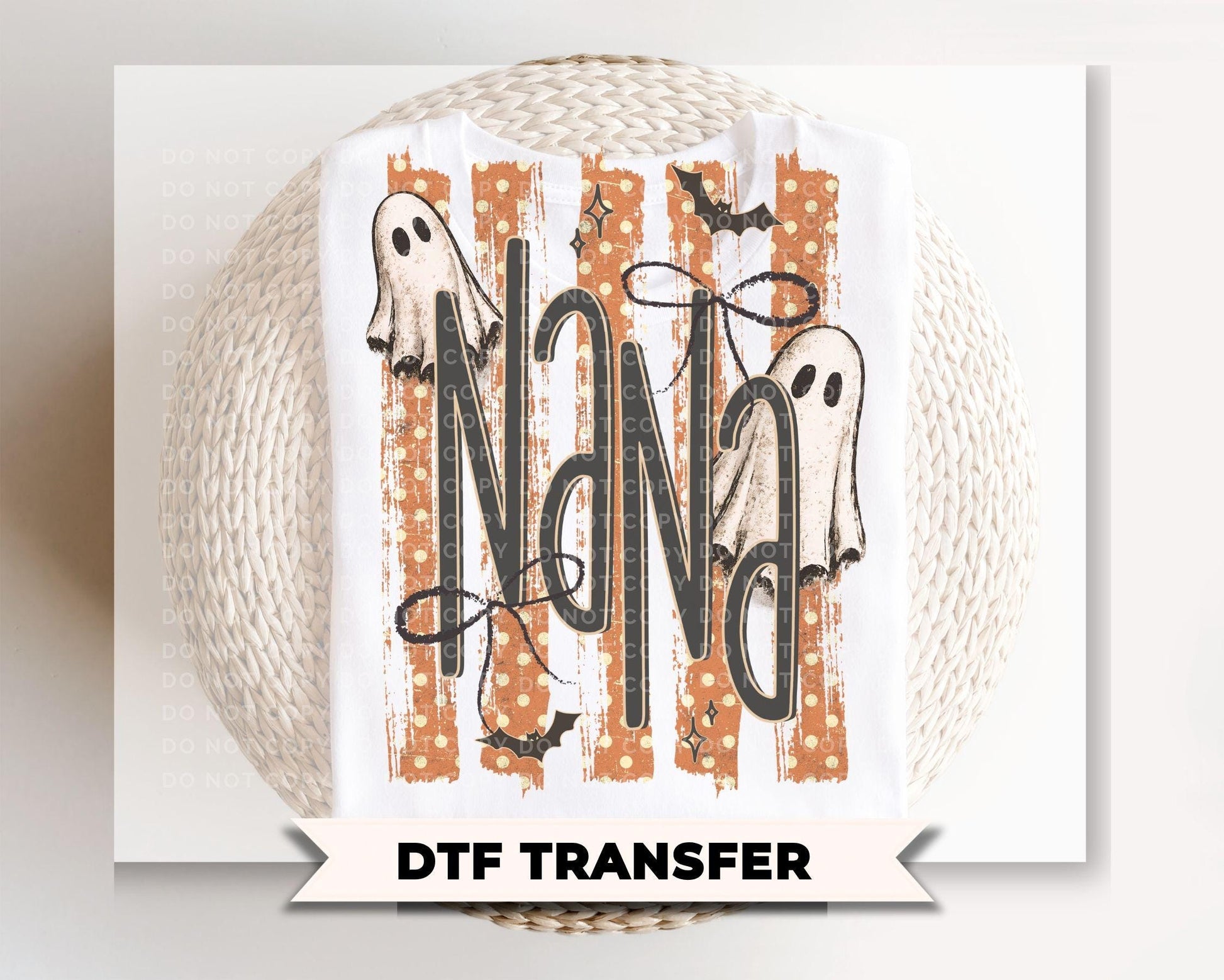 Striped Spooky Nana DTF Transfer, Ready to Press, Trendy Halloween Tshirt Design