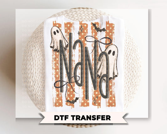 Striped Spooky Nana DTF Transfer, Ready to Press, Trendy Halloween Tshirt Design