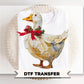 Brushstroke Christmas Goose DTF Transfer, Ready to Press, Hand Painted Tshirt Design