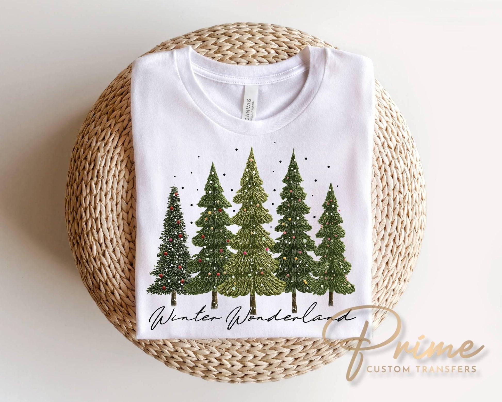 Faux Latch Hook Winter Wonderland DTF Transfer, Ready to Press, Christmas Tshirt Design