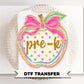 Pre-K Preppy Back to School DTF Transfer, Ready to Press, Coquette First Day of School Tshirt Design