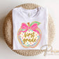 First Grade Preppy Back to School DTF Transfer, Ready to Press, Coquette First Day of School Tshirt Design