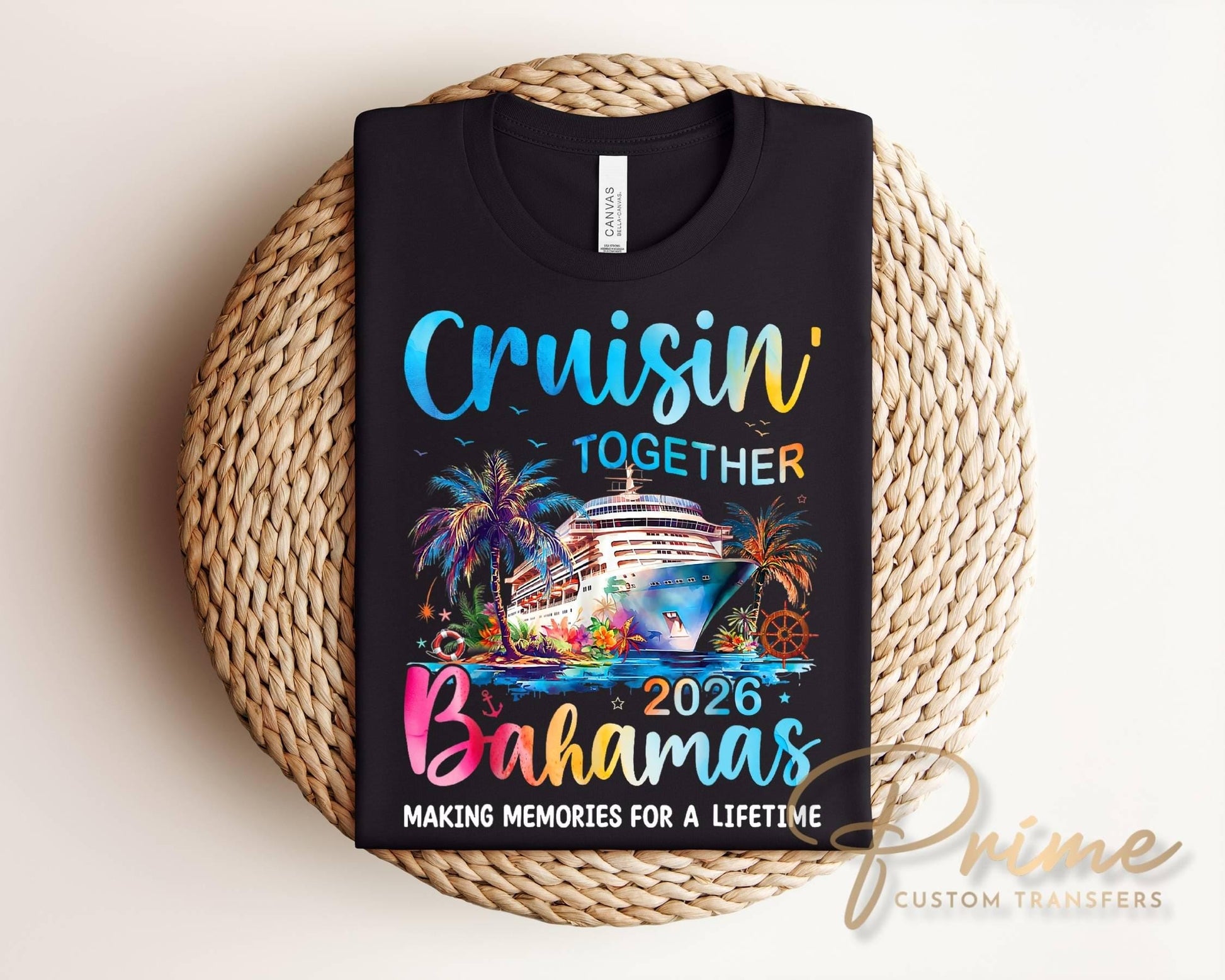 Cruisin' Together Bahamas 2026 DTF Transfer, Ready to Press, Family Cruise Trip Thirt Design