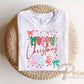 Preppy Christmas Doodle DTF Transfer, Ready to Press, Coquette Merry Christmas Tshirt Design