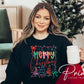 Preppy Christmas Doodle DTF Transfer, Ready to Press, Coquette Merry Christmas Tshirt Design