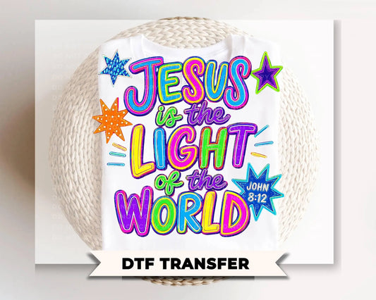 VBS Jesus is the Light of the World DTF Transfer, Ready to Press, Christian Church Kids Tshirt Design
