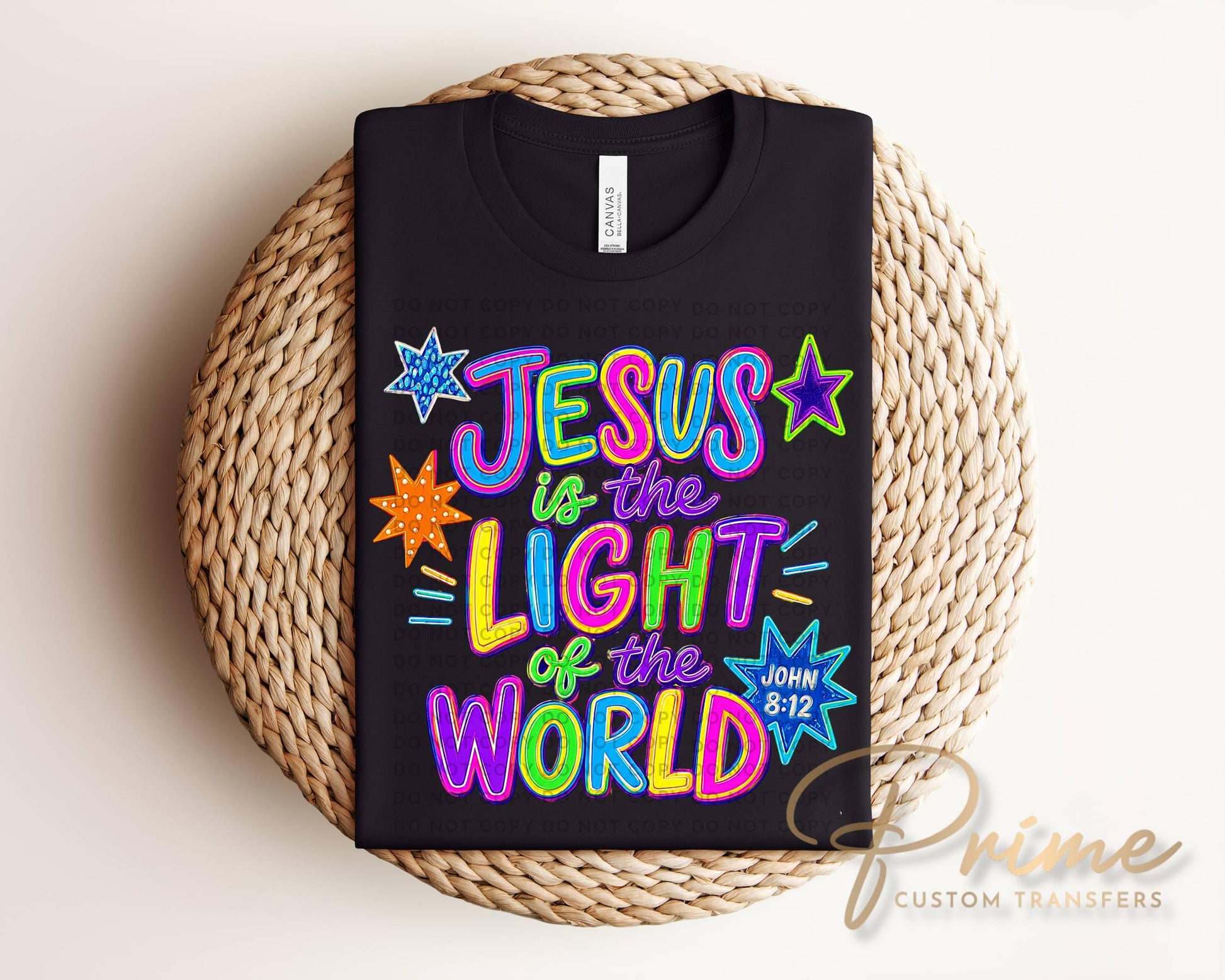 VBS Jesus is the Light of the World DTF Transfer, Ready to Press, Christian Church Kids Tshirt Design