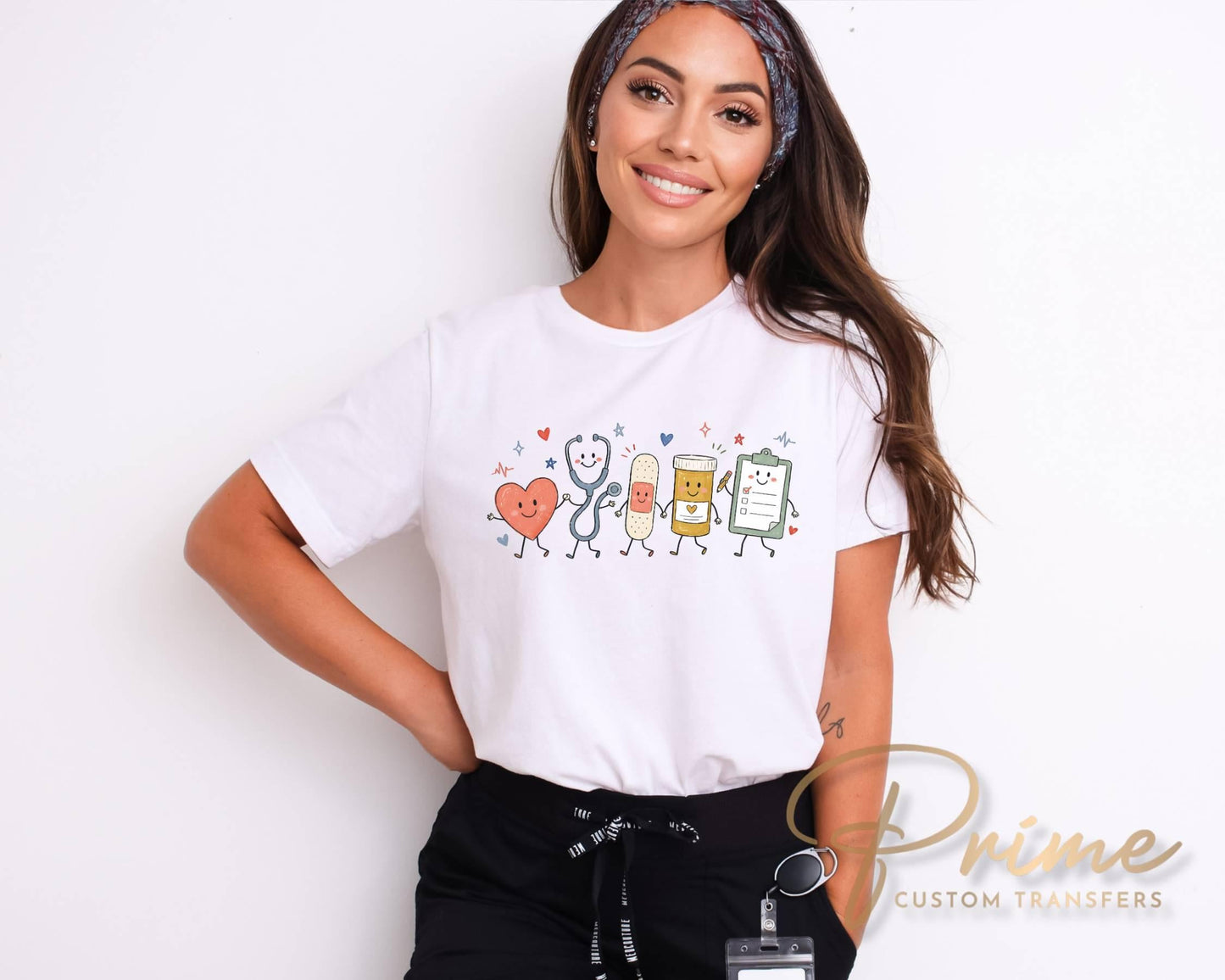 Nurse Doodle Characters DTF Transfer, Ready to Press, Nursing Tshirt Design