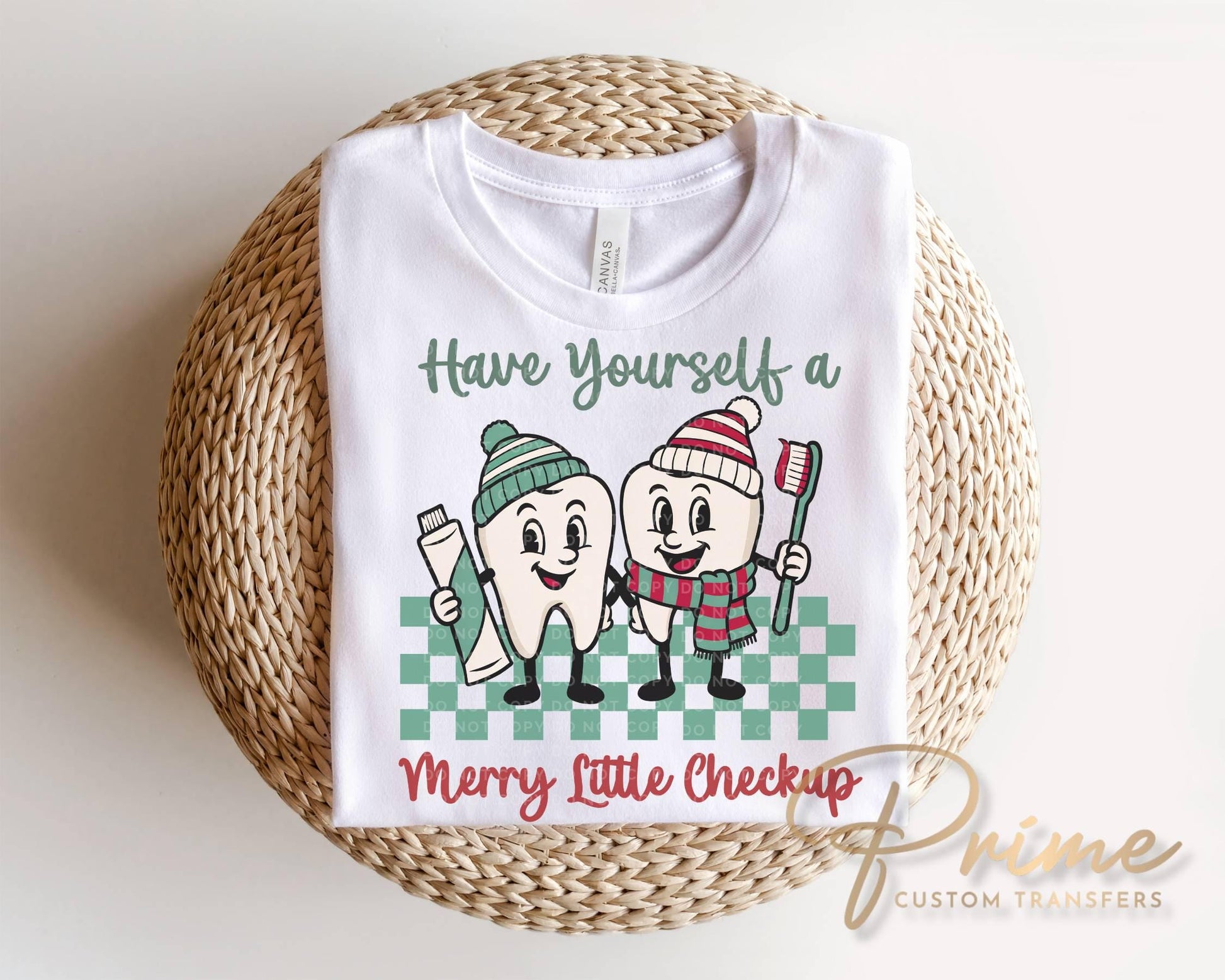 Christmas Dental Assistant DTF Transfer, Ready to Press, Funny Dentist Office Tshirt Design