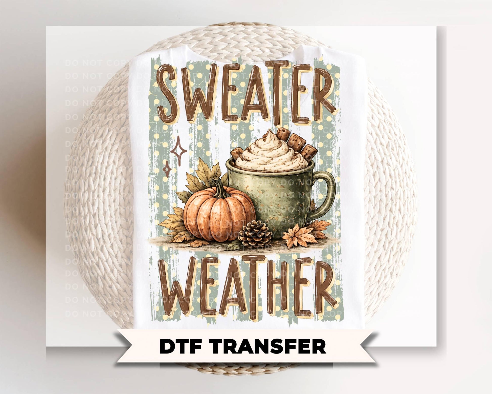 Sweater Weather DTF Transfer, Ready to Press, Coffee Lover Tshirt Design