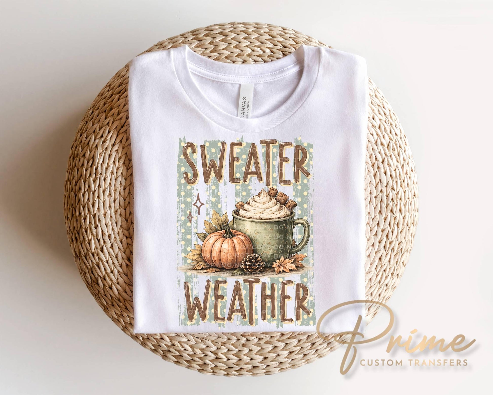 Sweater Weather DTF Transfer, Ready to Press, Coffee Lover Tshirt Design