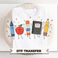 Back to School DTF Transfer, Ready to Press, Doodle Characters, Teacher Tshirt Design