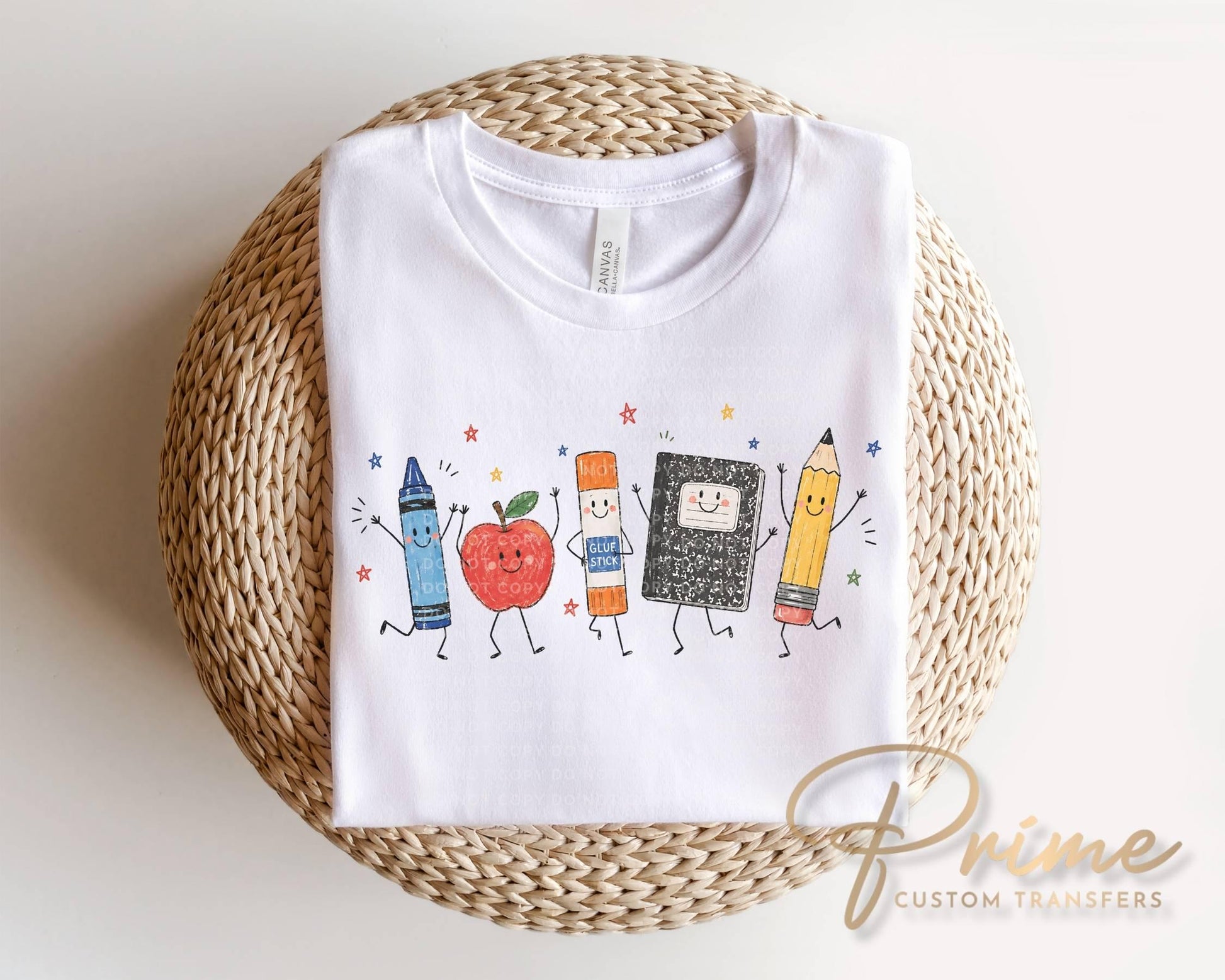 Back to School DTF Transfer, Ready to Press, Doodle Characters, Teacher Tshirt Design