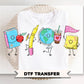 Back to School DTF Transfer, Ready to Press, Doodle Characters, Teacher Tshirt Design
