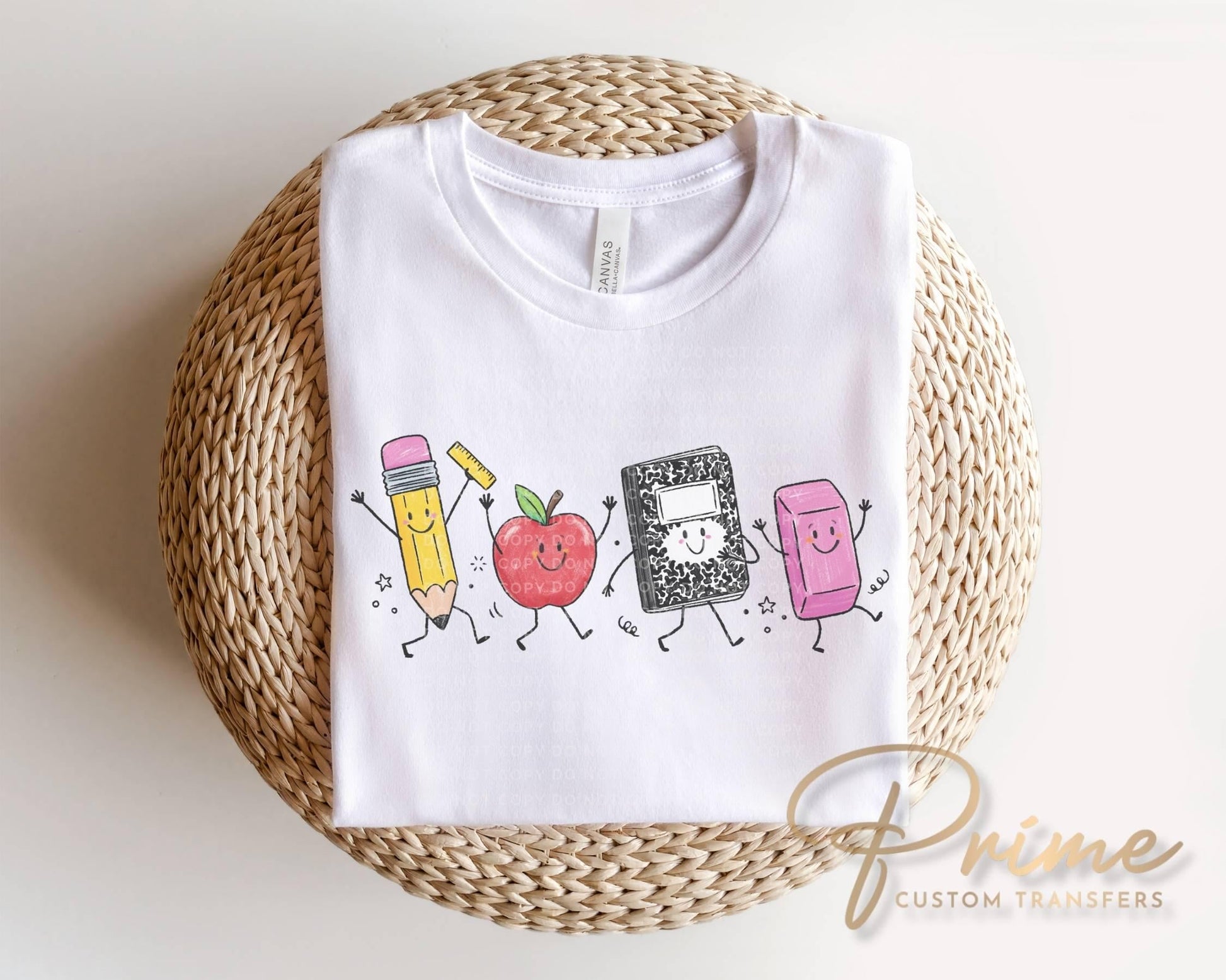 Back to School DTF Transfer, Ready to Press, Doodle Characters, Teacher Tshirt Design