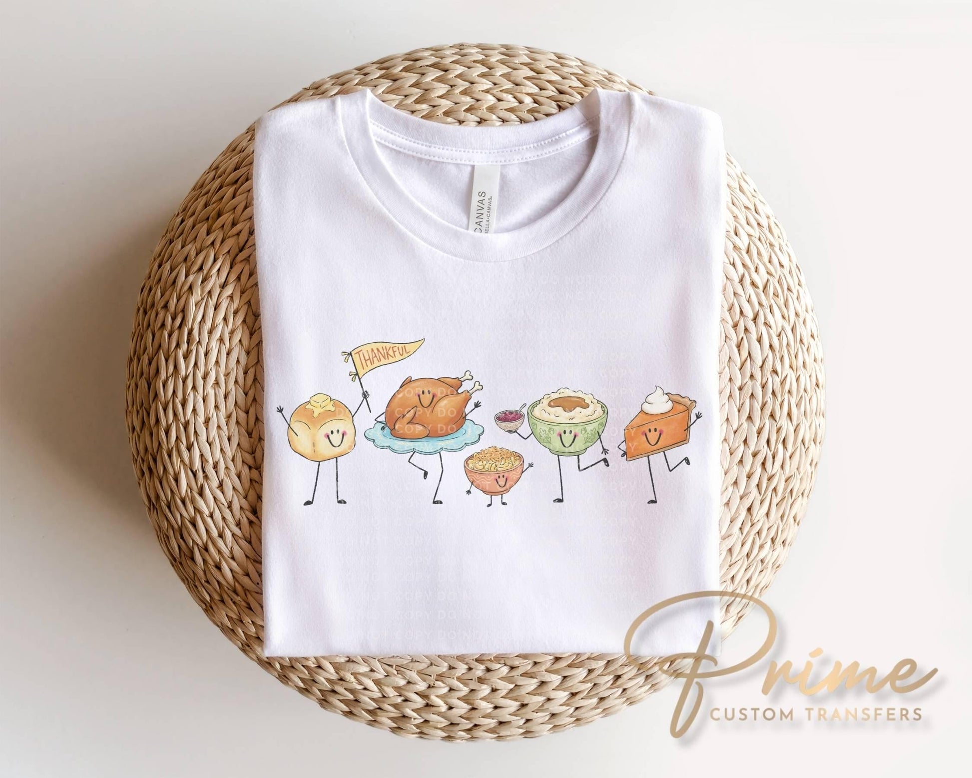 Thanksgiving Doodle DTF Transfer, Ready to Press, Friendsgiving Tshirt Design