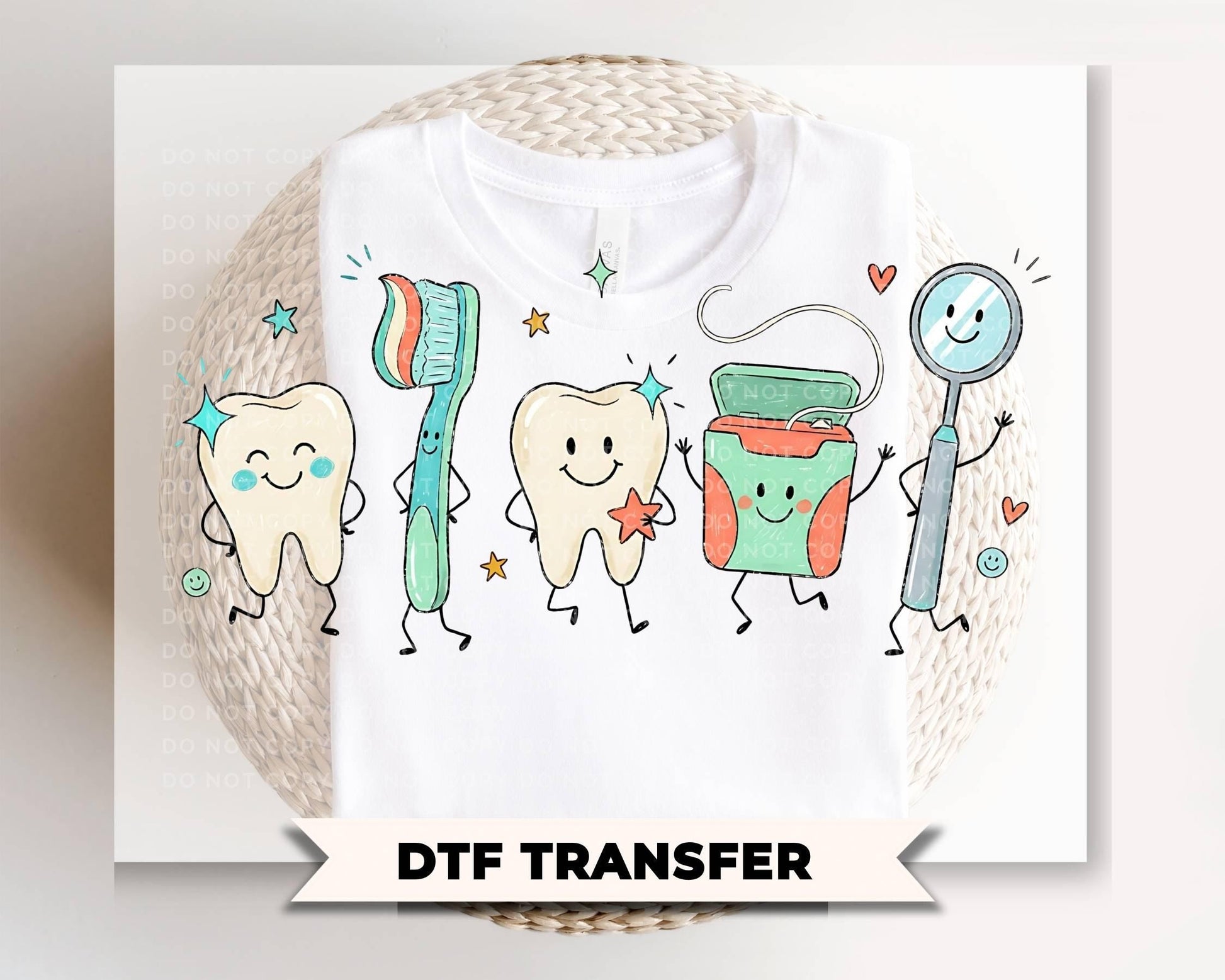 Dental Assistant Doodle DTF Transfer, Ready to Press, Orthodontist T-shirt Design